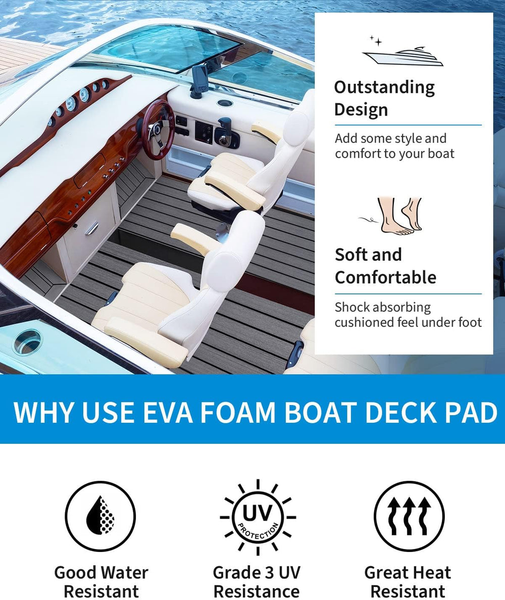 OCEANBROAD Boat Flooring 96''x16.8''/28.8''/36'&#...