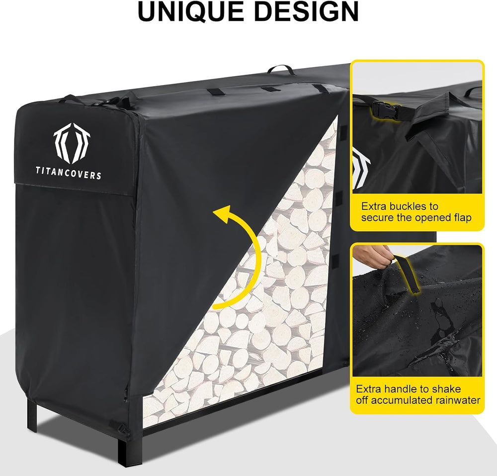 8ft Firewood Rack Cover, Wood Rack Cover(Rack Not Included)