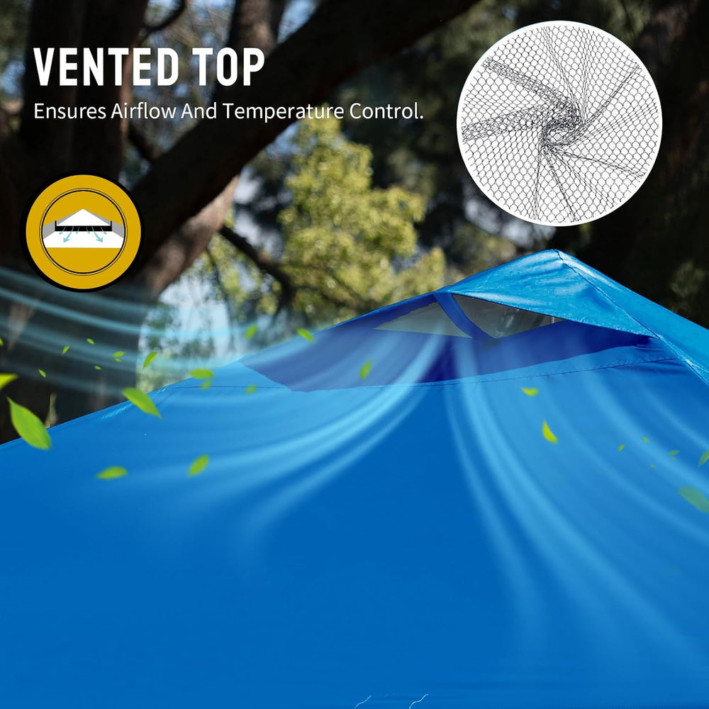 CROWN SHADES 12x12 Pop Up Canopy Tent with One Push Setup, Blue