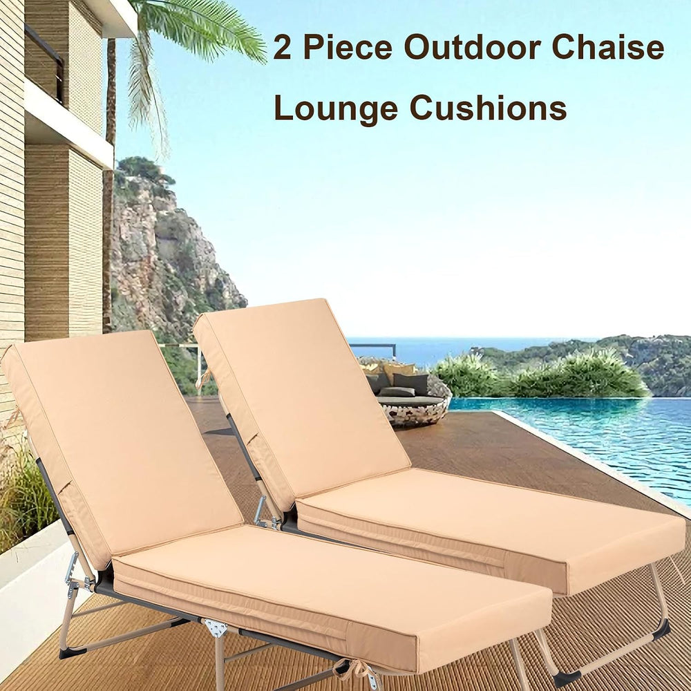 Outdoor Chaise Lounge Cushion, 4 Inch Thick Waterproof Fade Resistant Patio F...