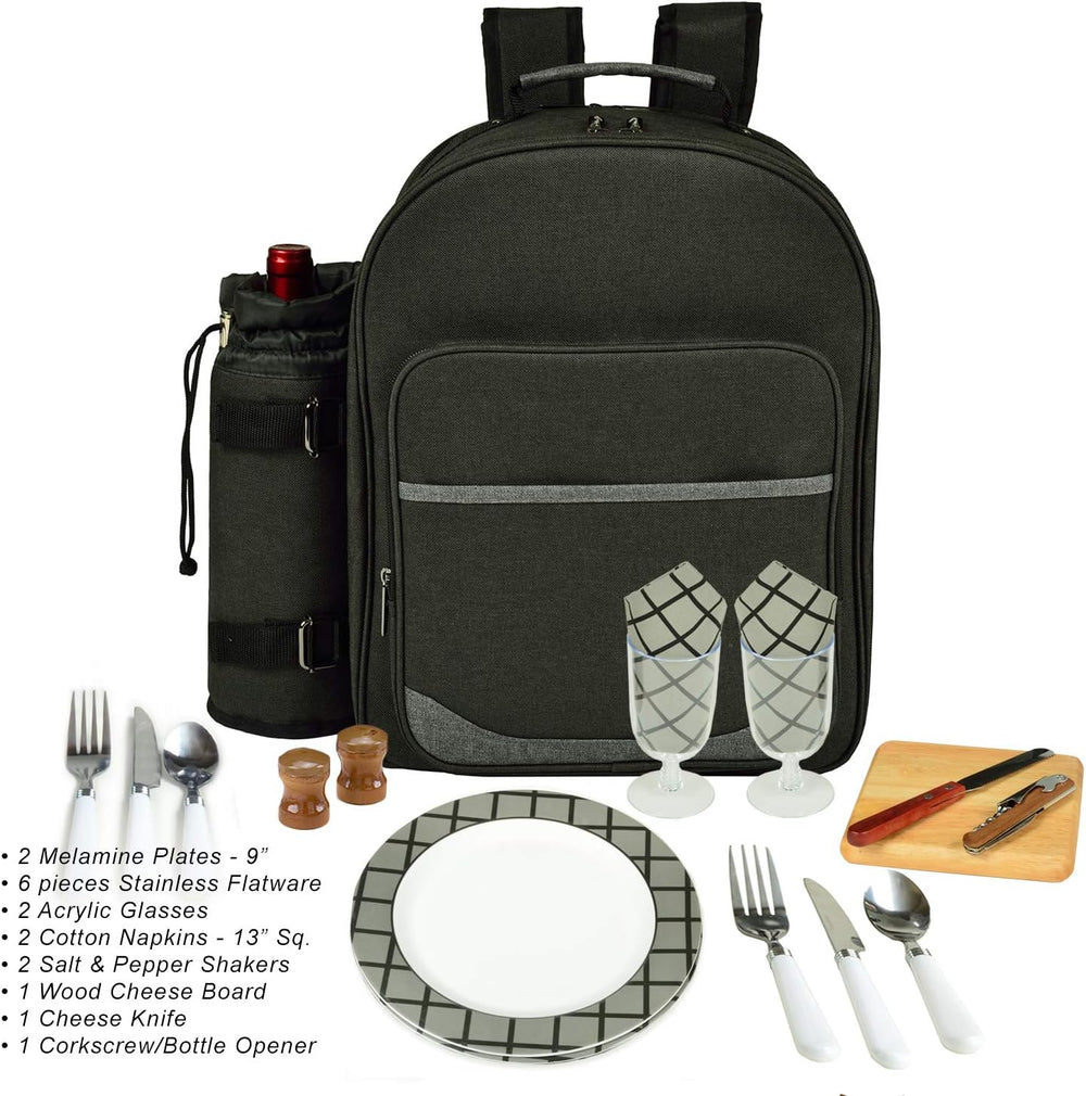 Picnic at Ascot Original Equipped 2 Person Picnic Backpack with Cooler & ...