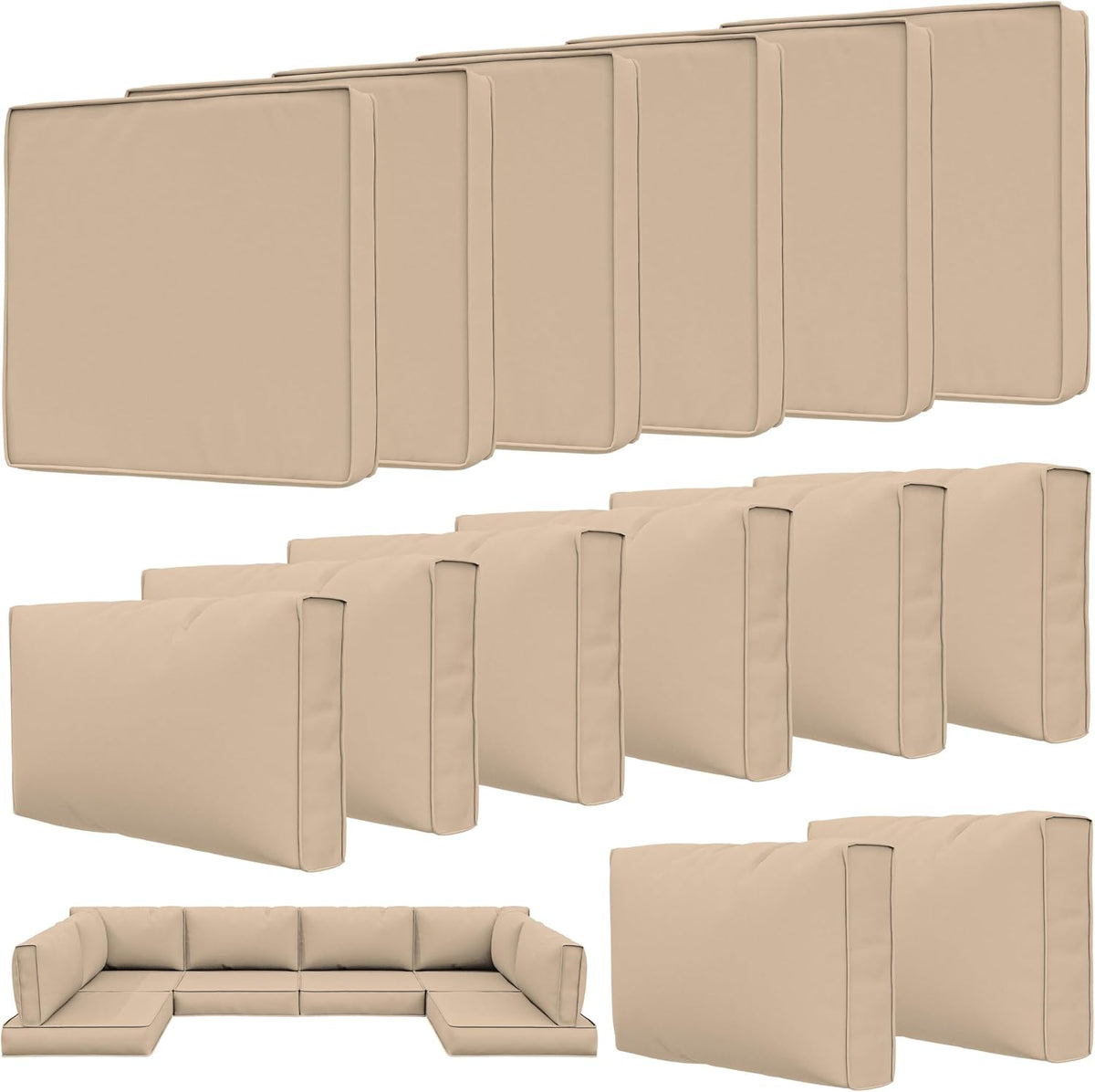 outdoor patio cushion covers, replaceable waterproof furniture covers, main product view