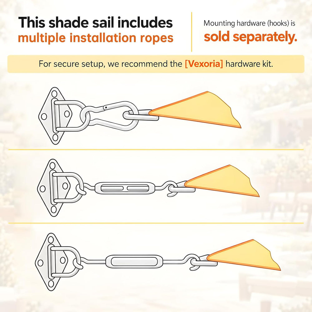 Waterproof Shade Sail 95% UV Rectangle 10'x13' Custom Light Gray
