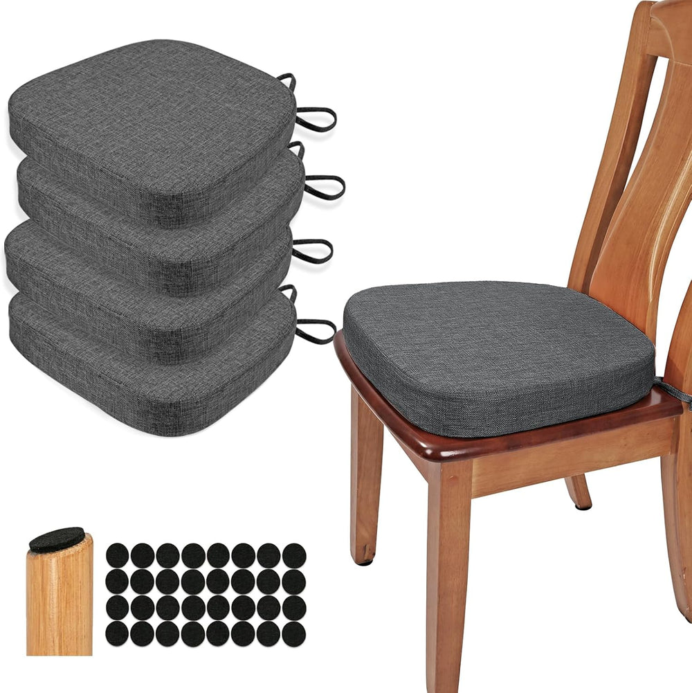 BUYUE Dining Chair Cushions 2.5 Inch Thick, U Shape Kitchen Chair Pads with N...