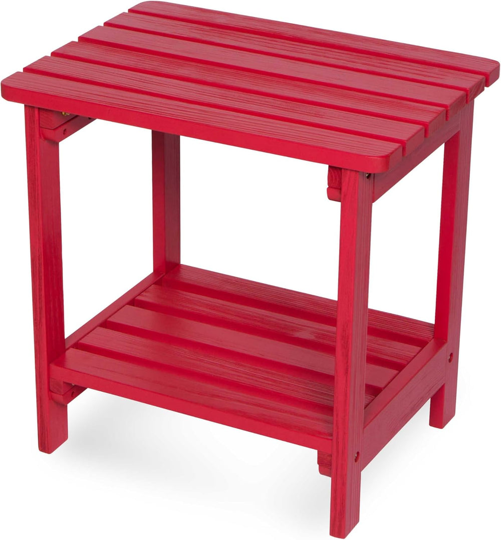 Shine Company Providence Rectangular Solid Wood Side Table, Outdoor Adirondac...
