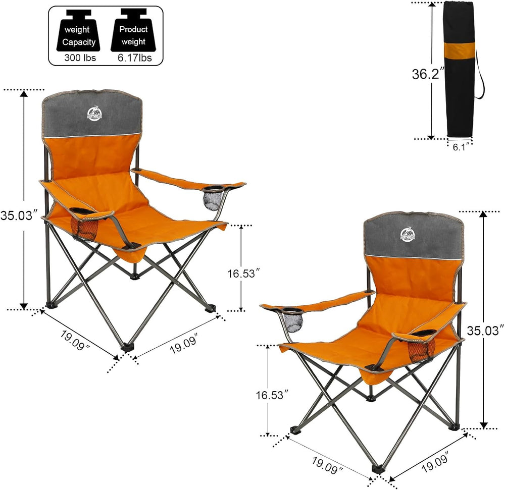Northroad Folding Camping Chair Set of 4, Portable Collapsible Conversation S...