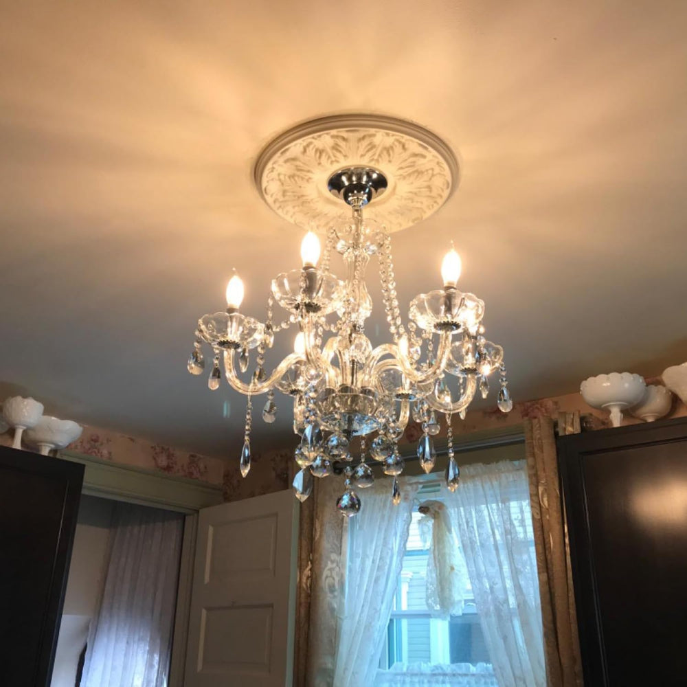 Crystal Chandeliers Classic Crystal Candle Chandelier Lighting, Vintage 6 Lig...