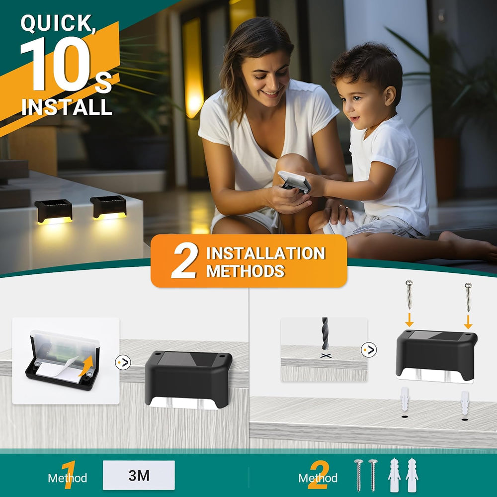 SOLPEX Solar Deck Lights Outdoor 16 Pack, Waterproof Led Light, Warm White