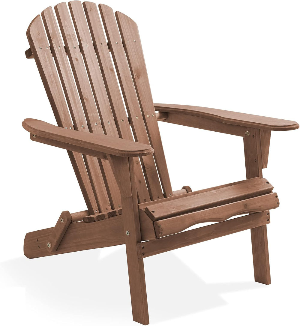 Casafield Folding Adirondack Chair, Cedar Wood Outdoor Fire Pit Lounge Chairs...
