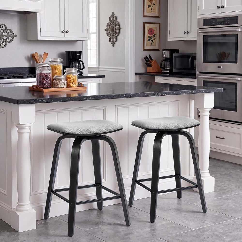 Swivel Bar Stools Set of 2 for Island Kitchen, Modern 26" Backless Count...