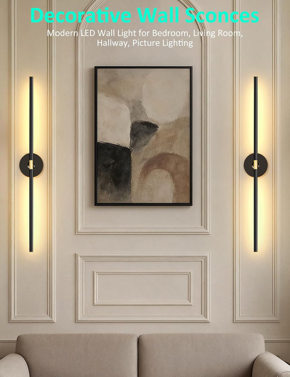 Wall Sconces Battery Operated Set of 2, 10000mAh Rechargeable Wall Lights