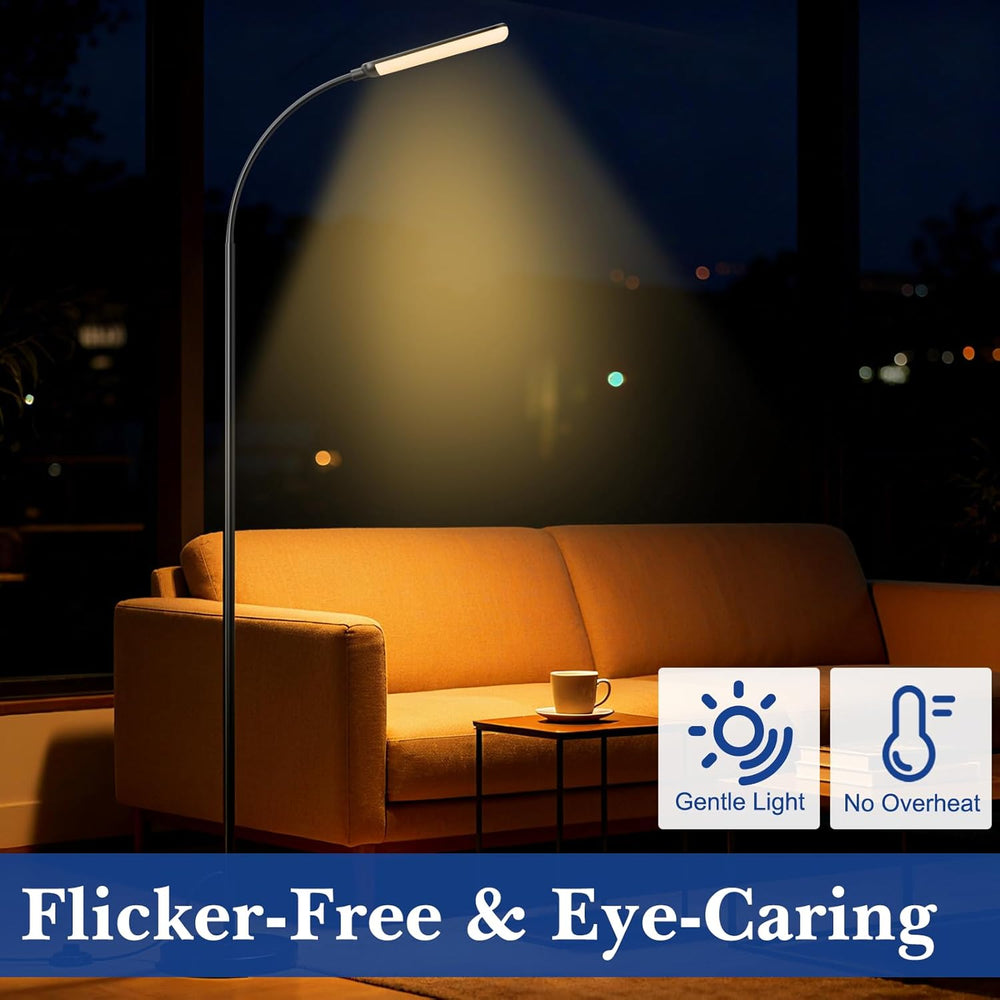 Floor Lamp, LED Floor Lamp with Remote Control Foot Switch for Living Room, S...