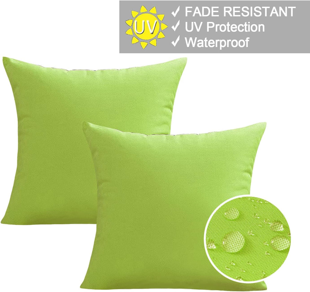 VAKADO Outdoor Waterproof Throw Pillow Covers 24x24 Set of 2 Green