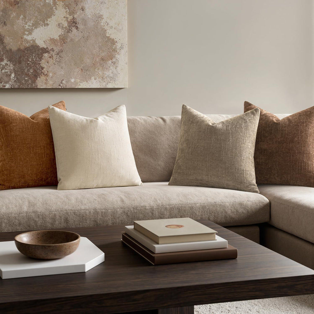 MIULEE Pack of 4 Fall Decorative Throw Pillow Covers 20x20 Inch Chenille Text...