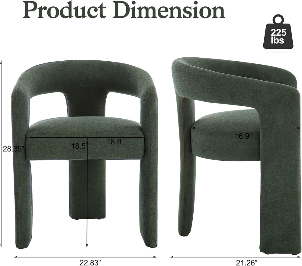 GNIXUU Green Barrel Dining Chair Set of 4, Modern Boucle Upholstered Dining R...