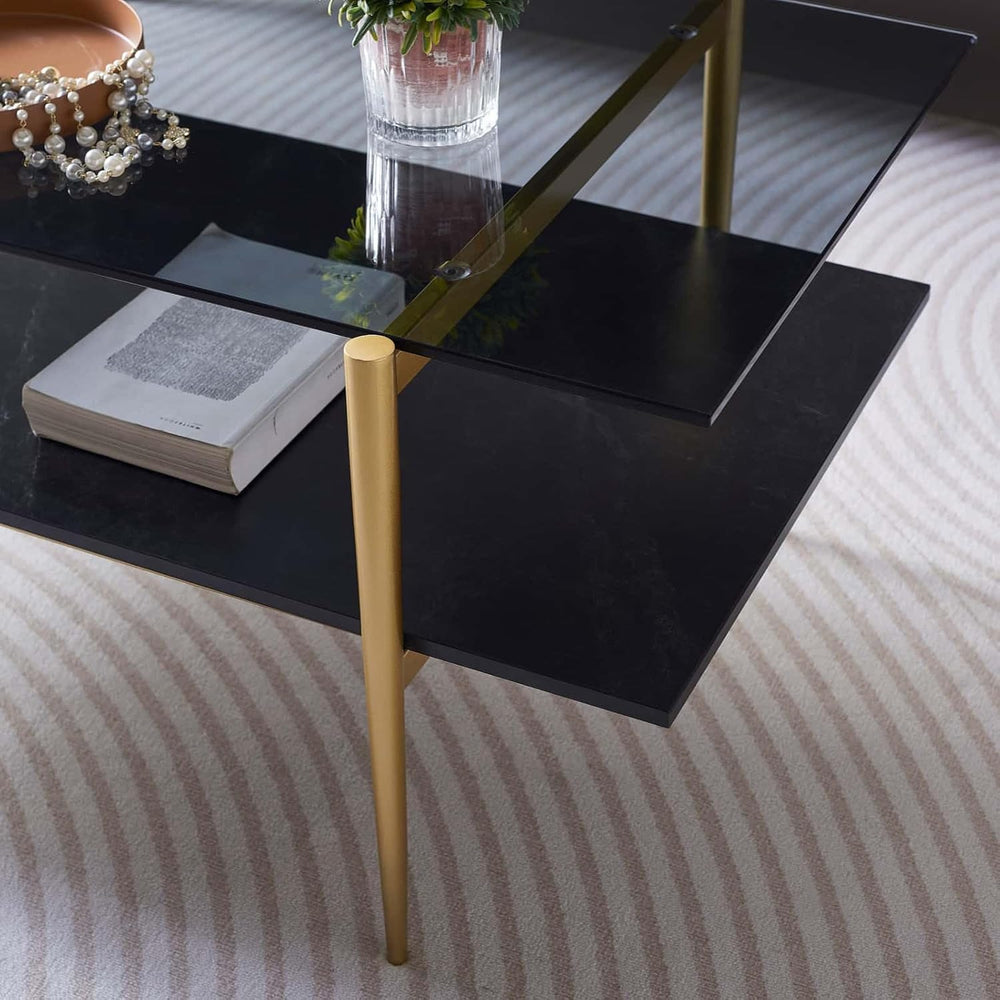 LumFurn Rectangle Coffee Table for Living Room, Mid-Century Modern Design, L4...