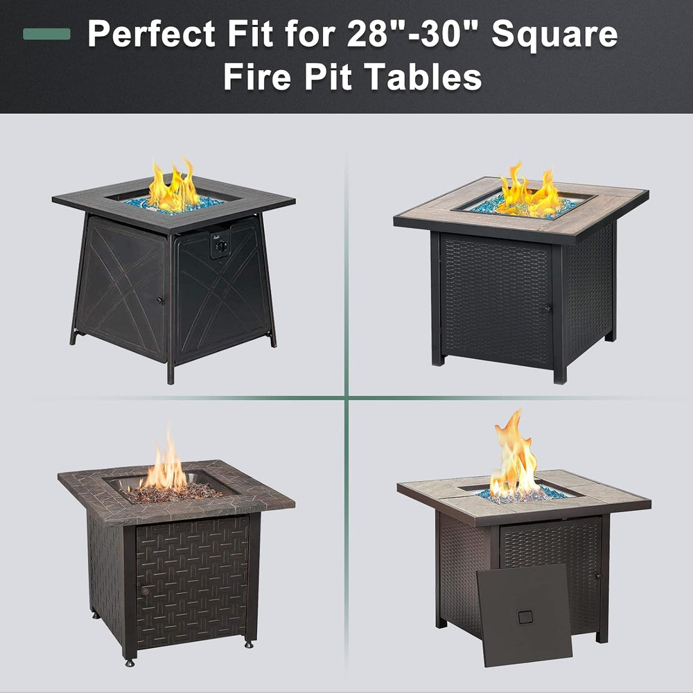 GASPRO 15" x 15" x 6" Fire Pit Glass Wind Guard, Tempered Glas...