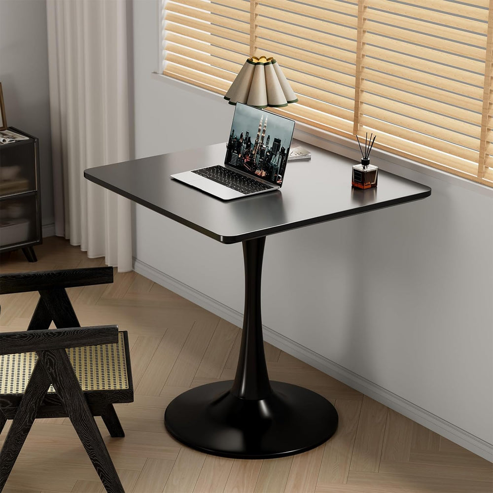 24 inch Black Small Dining Table for 2 or 4 person,24x24 Square Tulip Table
