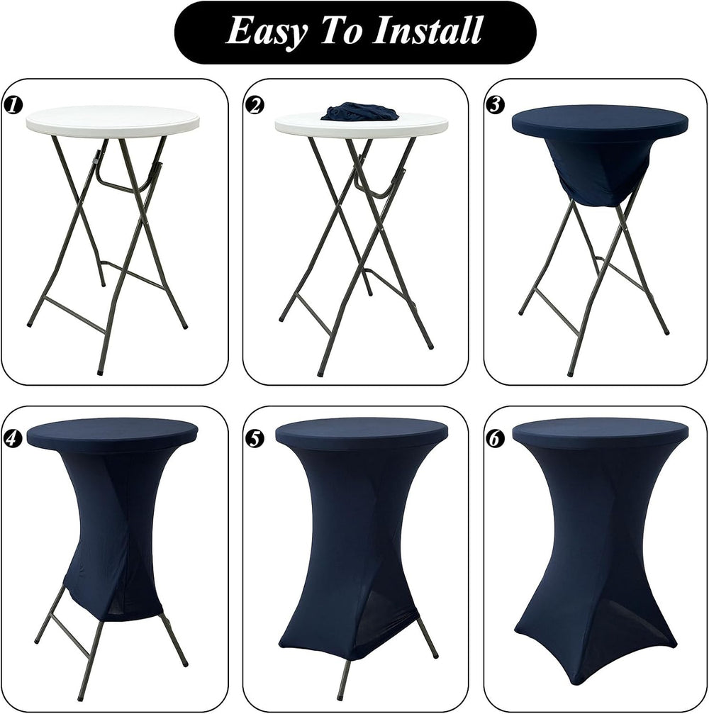 4Pack Navy Blue Cocktail Table Covers 32x43Inch Cocktail Table Tablecloth