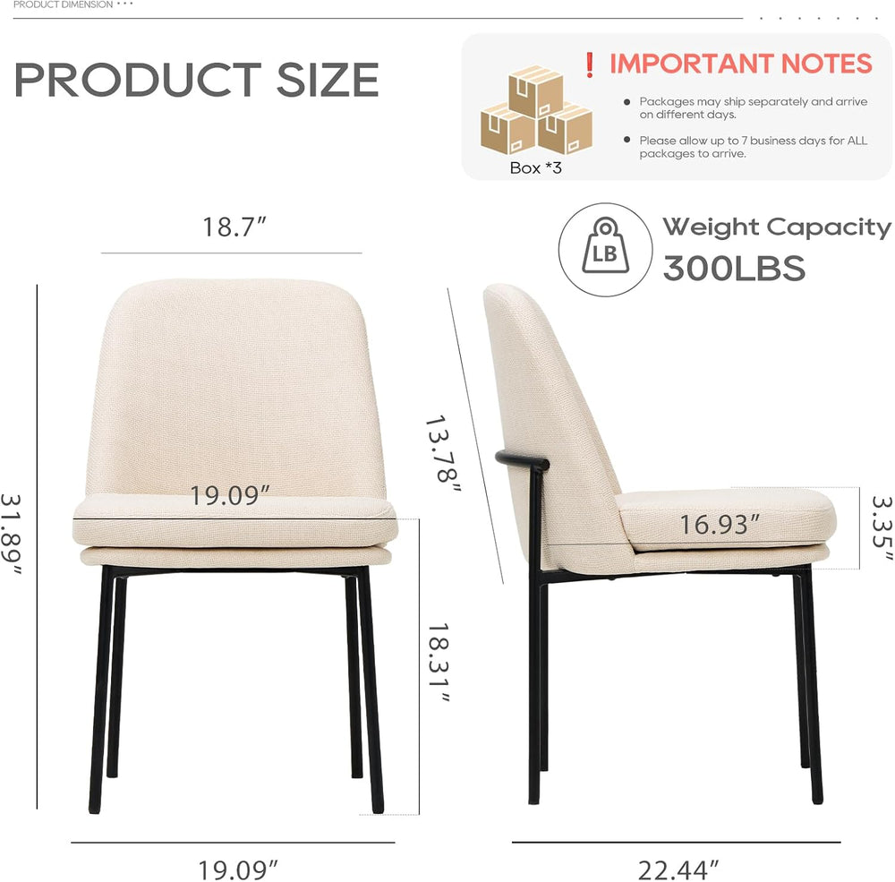 COLAMY Upholstered Dining Chairs Set of 6, Beige