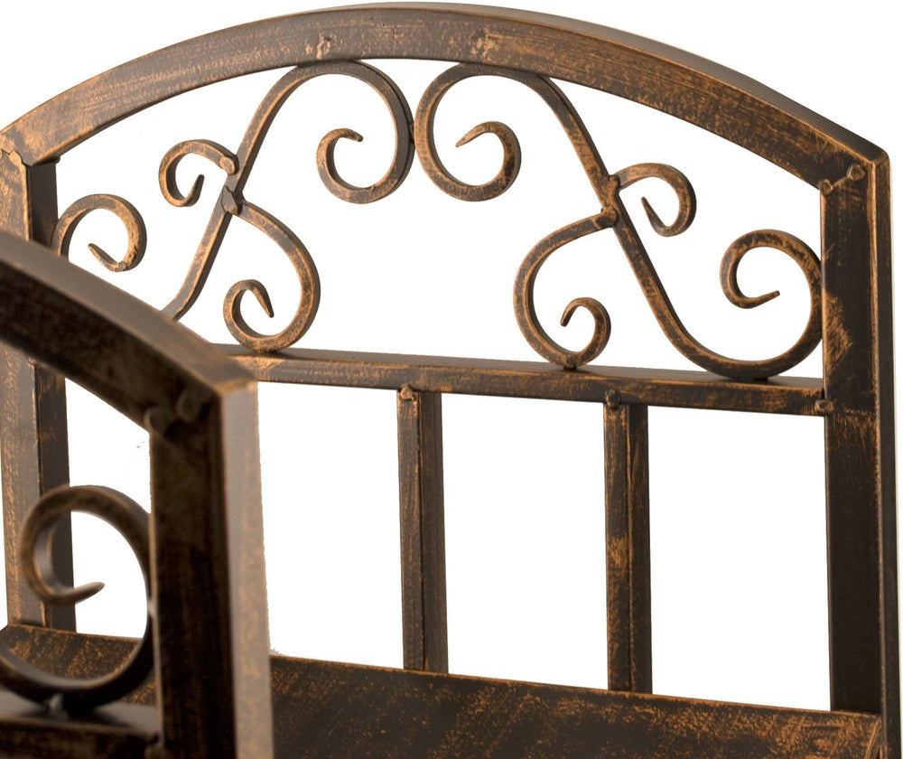 Panacea 15919 Log Bin with Scrolls, Brushed Bronze