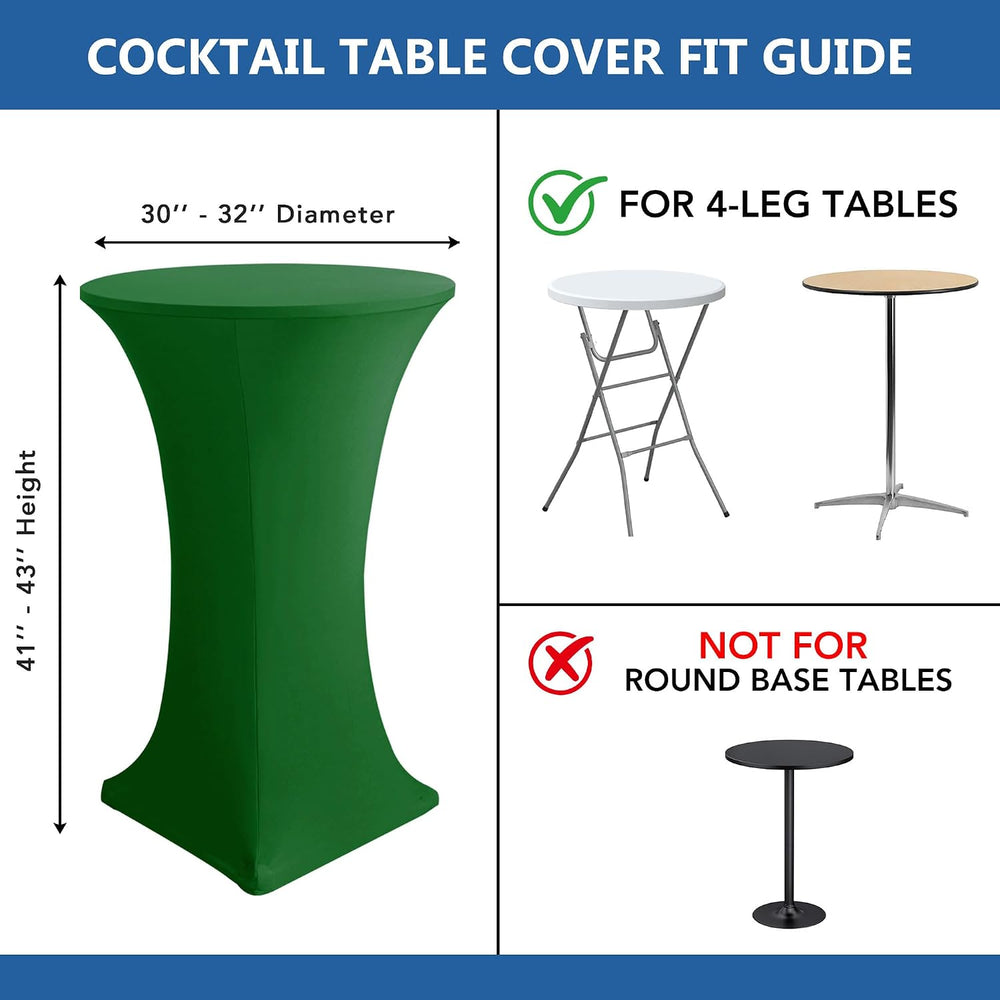Cocktail Table Covers-Spandex Round High Top Table Cloths Party Green