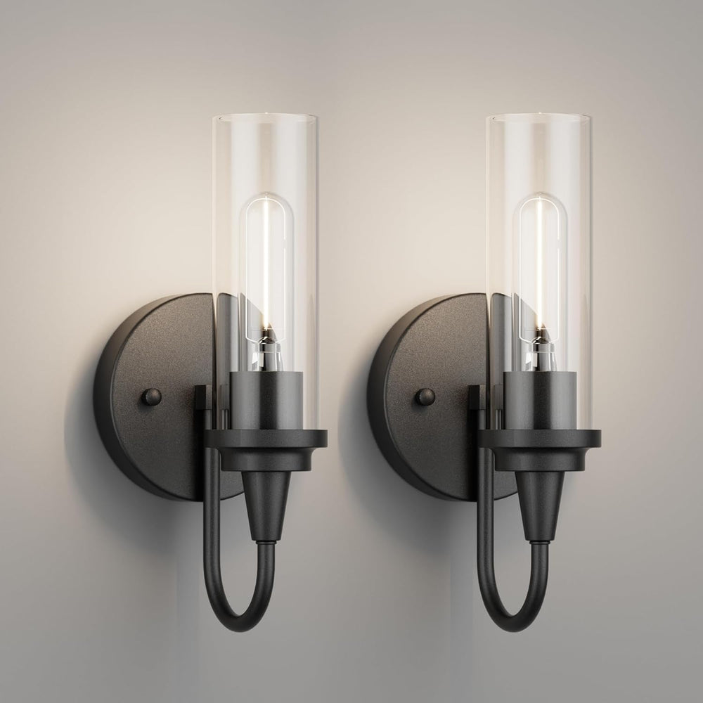 Aipsun Black Wall Sconces Set of Two, Sconces Wall Lighting Hardwired Wall Sc...