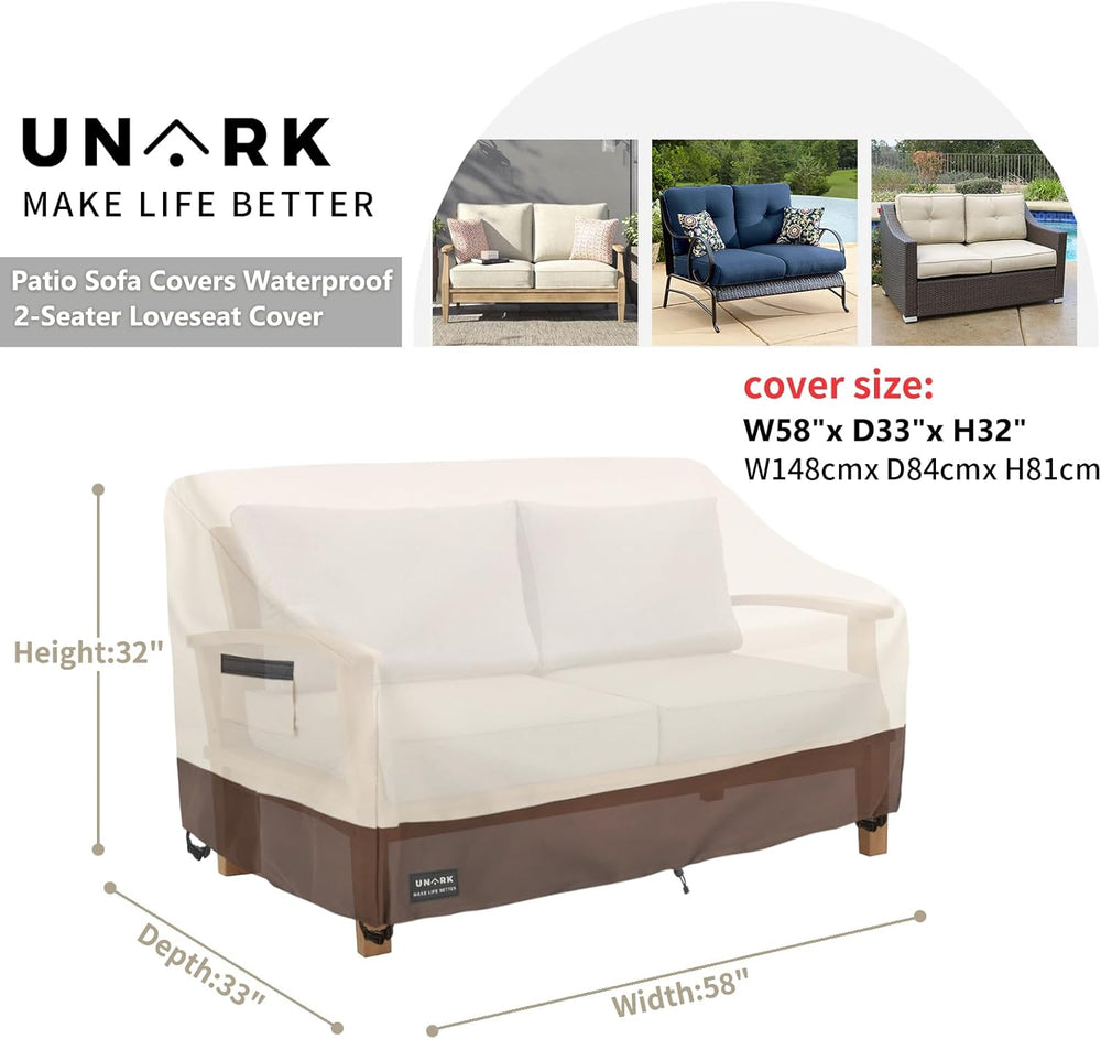 Outdoor 2-Seater Loveseat Cover, Waterproof Heavy Duty Patio Furniture Covers...