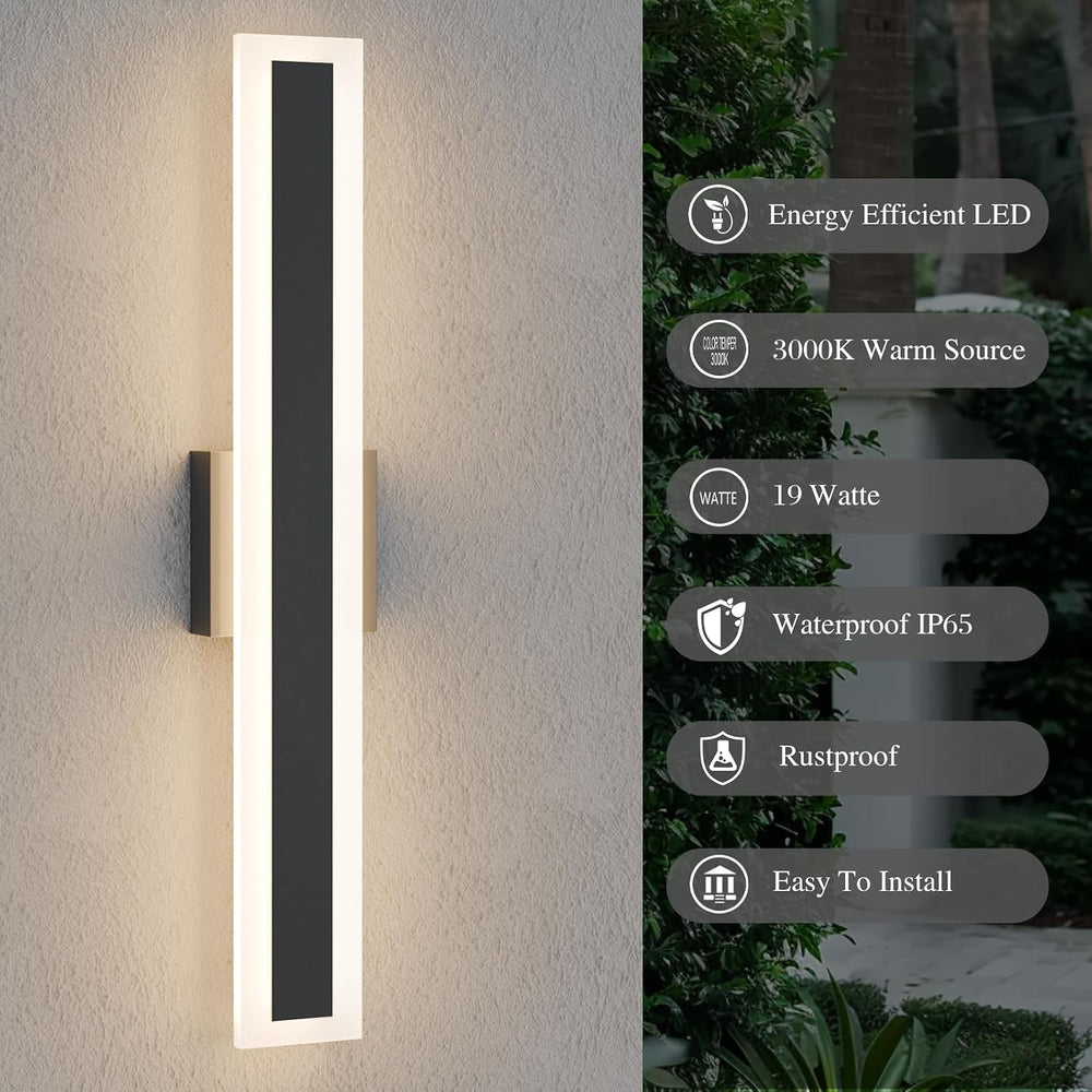 LamQee 23.6 Inch Long Outdoor Wall Lights Modern Exterior Lighting Fixtures f...