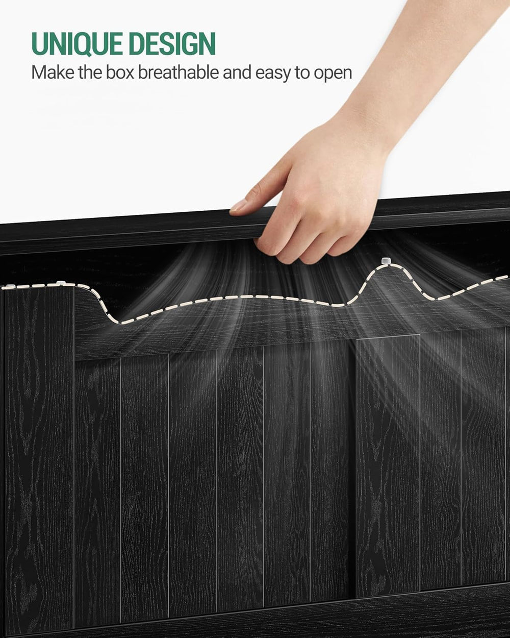 Hzuaneri 43" Farmhouse Storage Chest | 55 Gal | 330lb Seat | Espresso Black