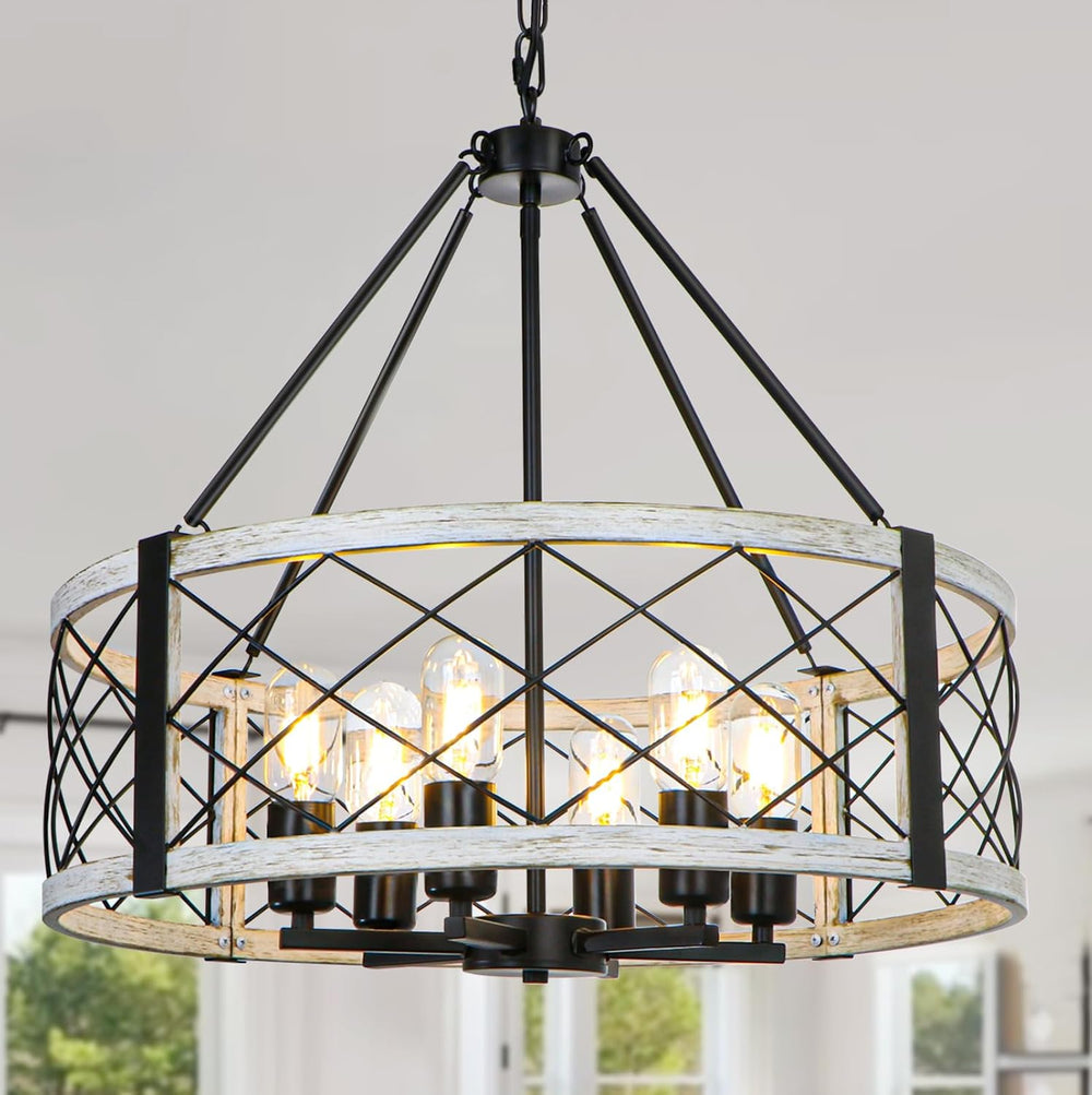 6-Light 22.5'' Farmhouse Chandelier for Dining Room Light Fixture
