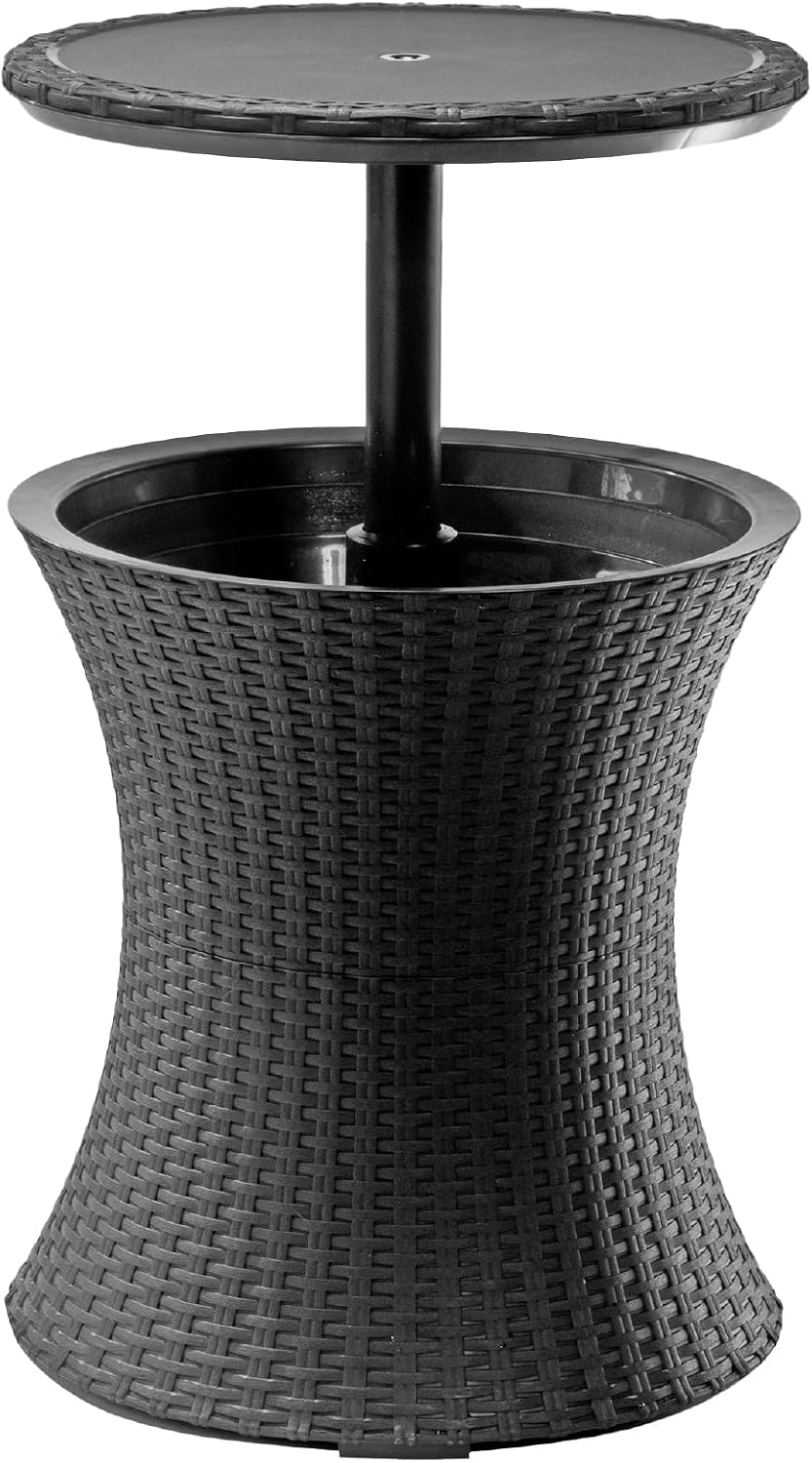Keter Pacific Cool Bar Outdoor Patio Furniture and Hot Tub Side Table with 7....