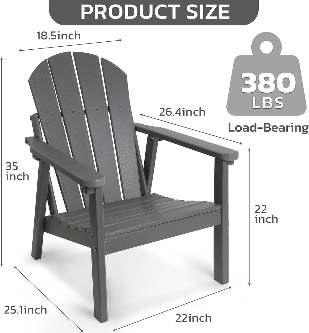 NAVINE Adirondack Chair, HDPE All Weather Adirondack Chairs, Fire Pit Chairs,...