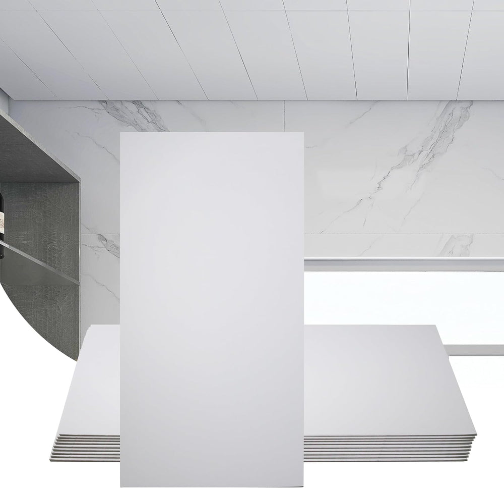 Sunnyglade 10 Pack Drop Ceiling Tile 2ft x 4ft White PVC Ceiling Panel