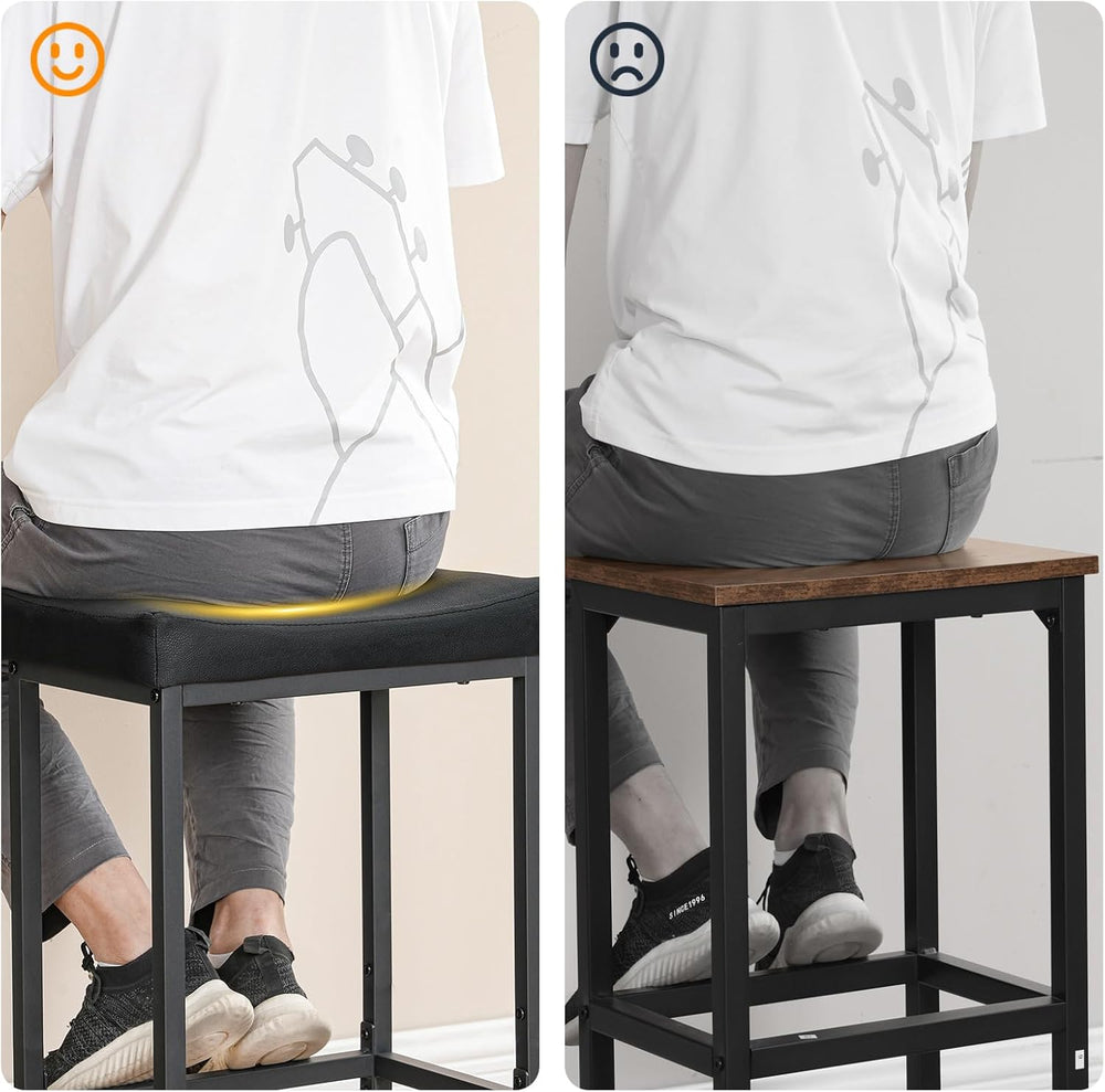 HOOBRO Bar Stools,Set of 4 Bar Chairs, Counter Height Stools, Saddle Barstool...