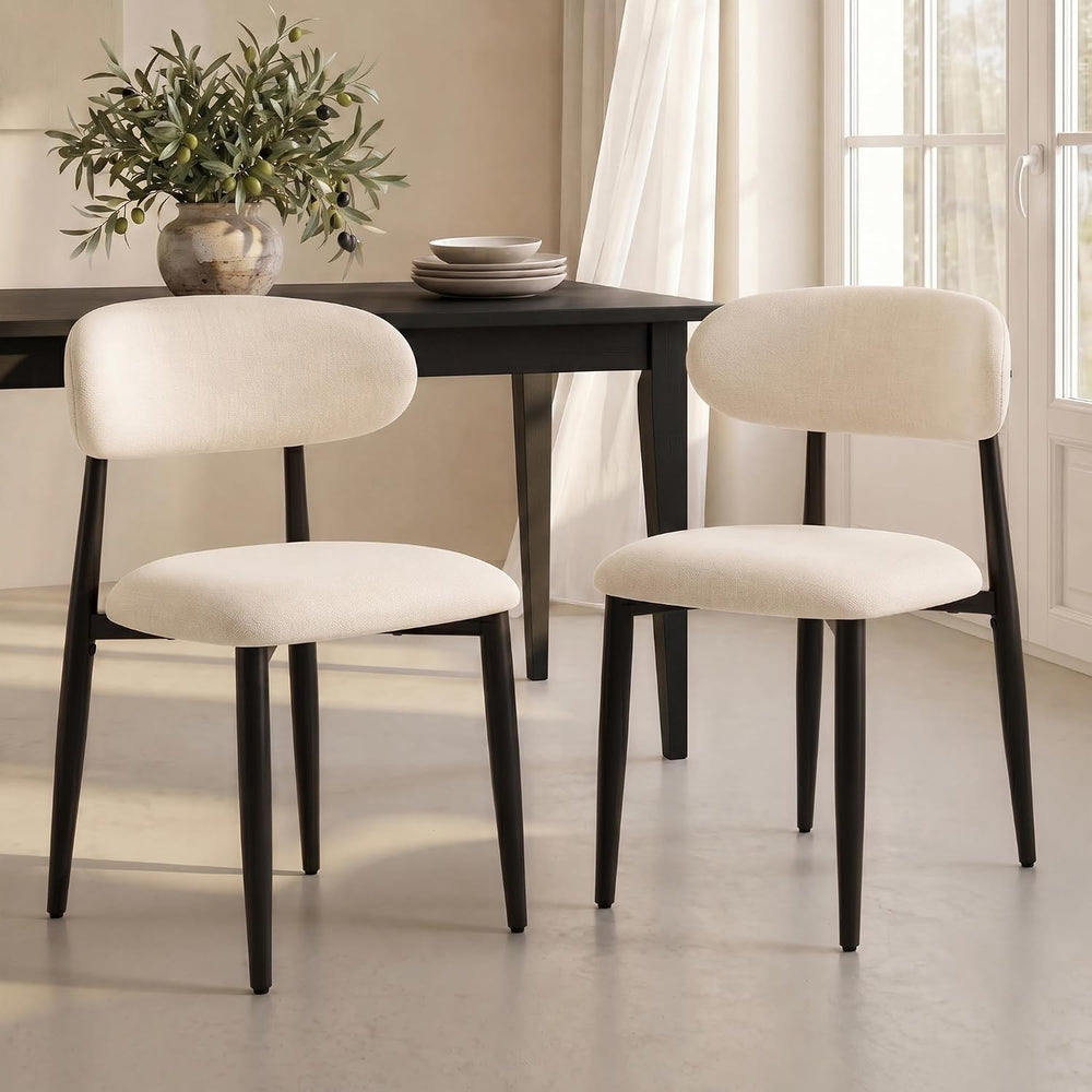 UVV Dining Chairs Set of 8, Metal Kitchen Chairs with Modern Fabric Upholster...