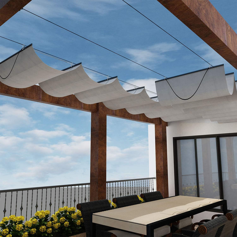 Windscreen4less 4' x 16' Retractable Sun Shade Canopy Cover Sliding W...