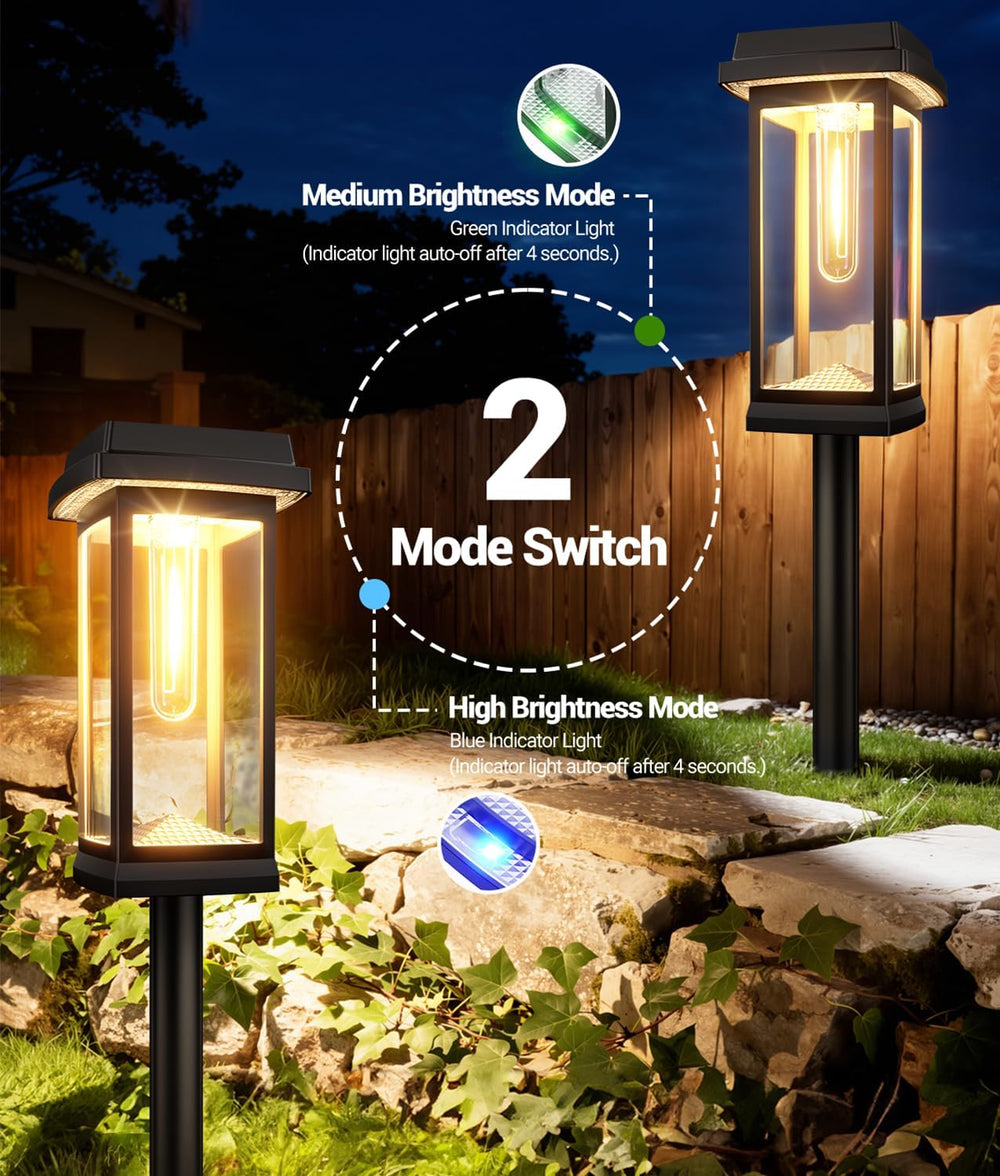 Solar Pathway Lights Outdoor, 8 Pack Upgraded Solar Garden Lights Solar Power...