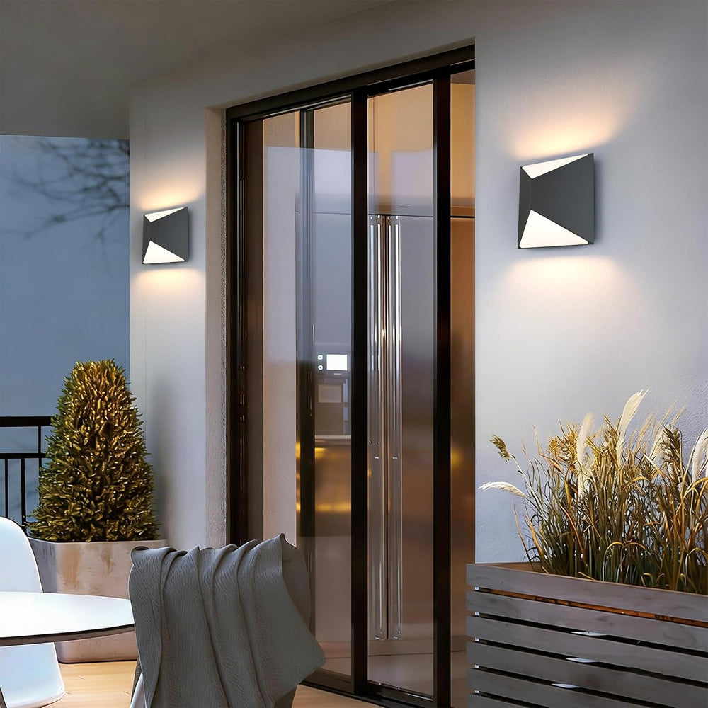 Tipace Black Wall Sconce 2 Packs Hardwired Indoor Modern Wall Lights LED Up a...