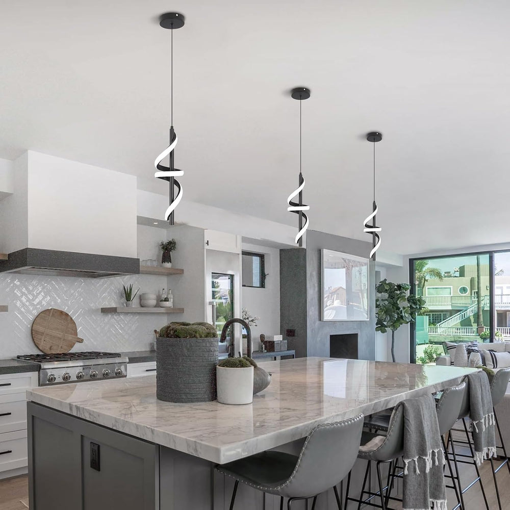 CANEOE Black Pendant Light Fixtures, Adjustable Modern Pendant Lights for Kit...