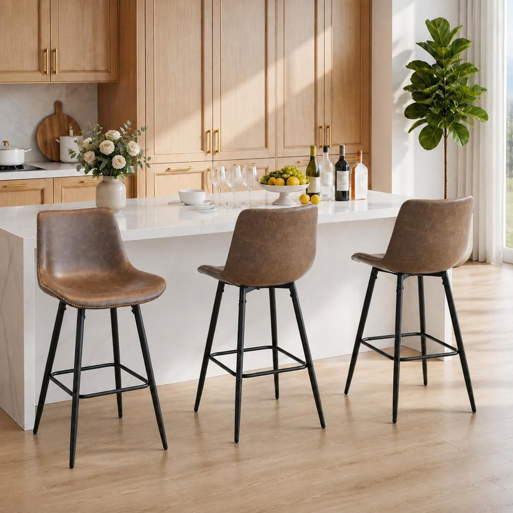 Garvee Bar Stools Set of 3, Counter Height Bar Stools