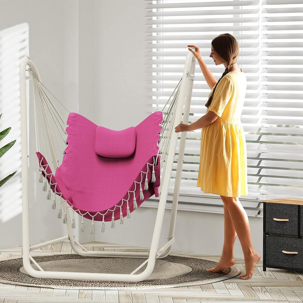 TOREVISIOR Hammock Chair with Stand, 350 lbs Swing Chair for Indoor Outdoor