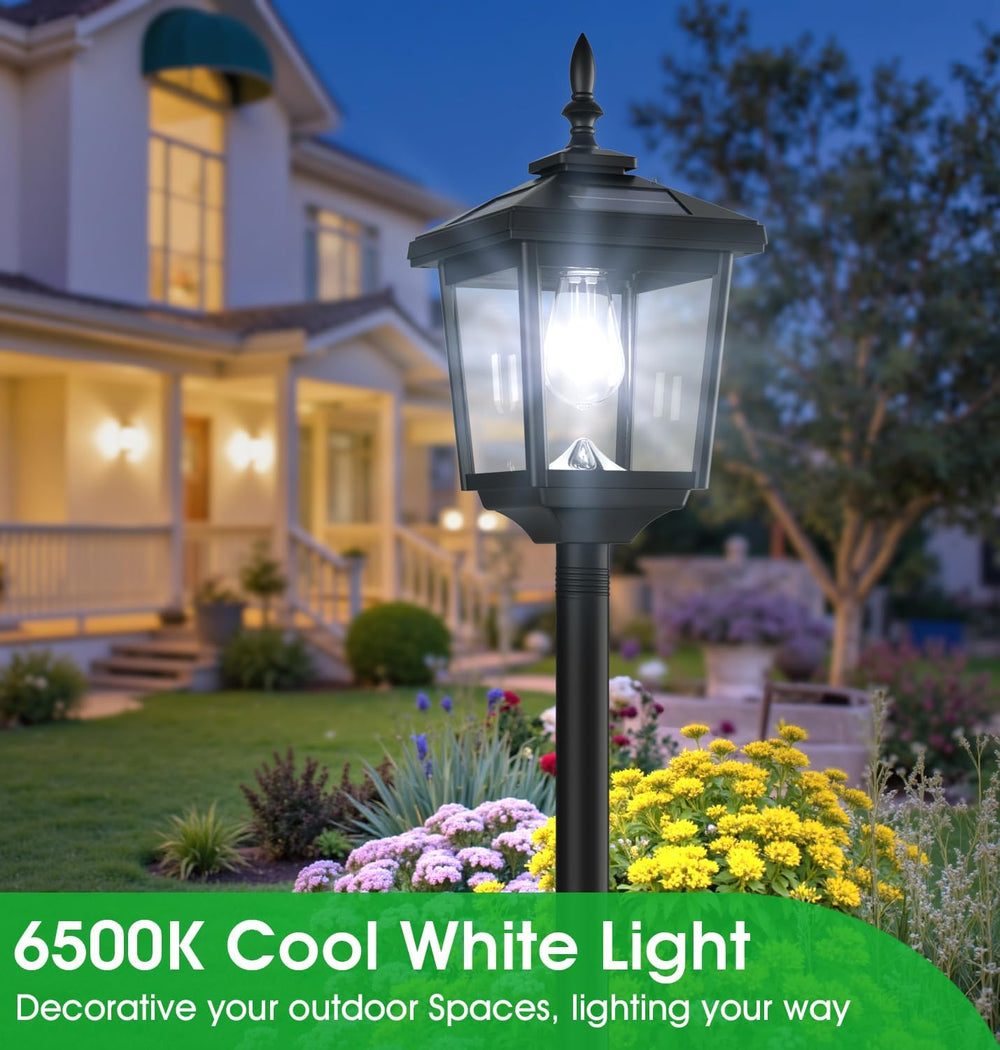 68" Solar Lamp Post Lights Outdoor,2-Pack 6000K Dusk to Dawn Solar Light...