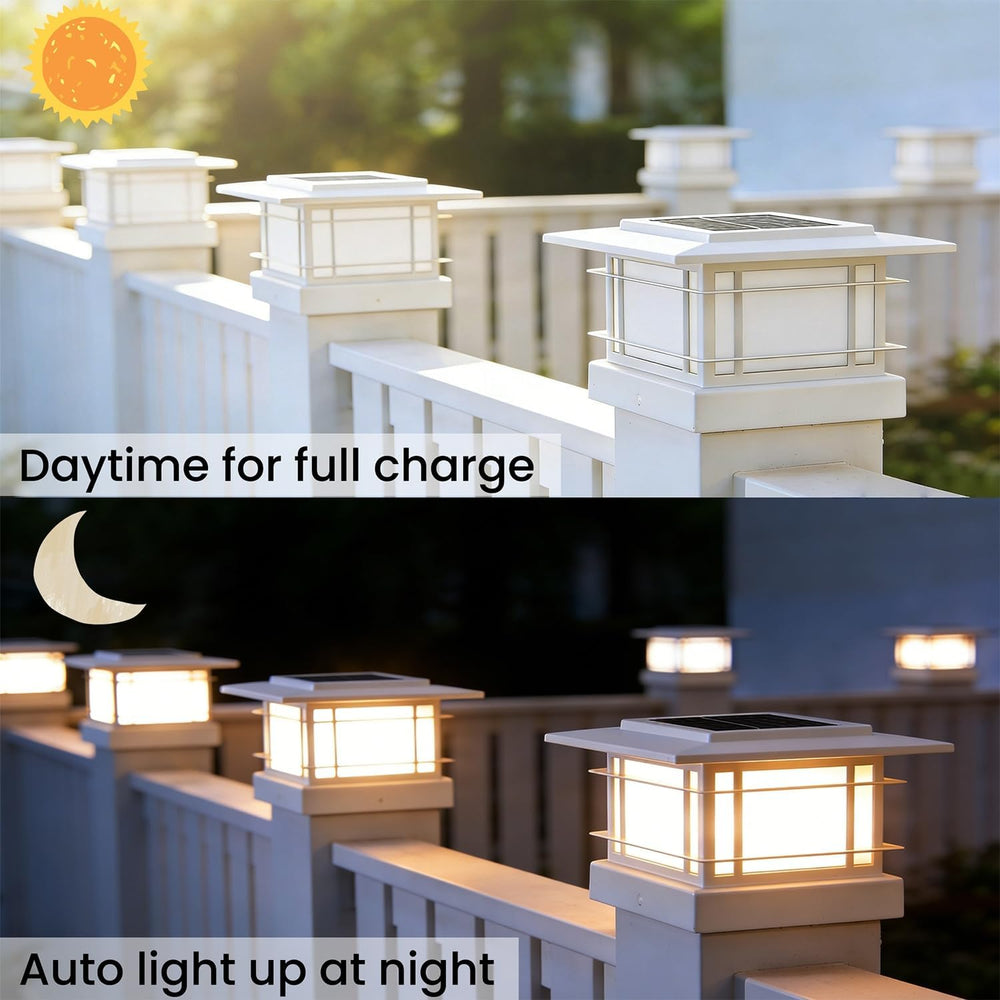 Dynaming 4x4 Solar Post Cap Lights Outdoor with 2 Color Mode, 6 Pack Fence Po...