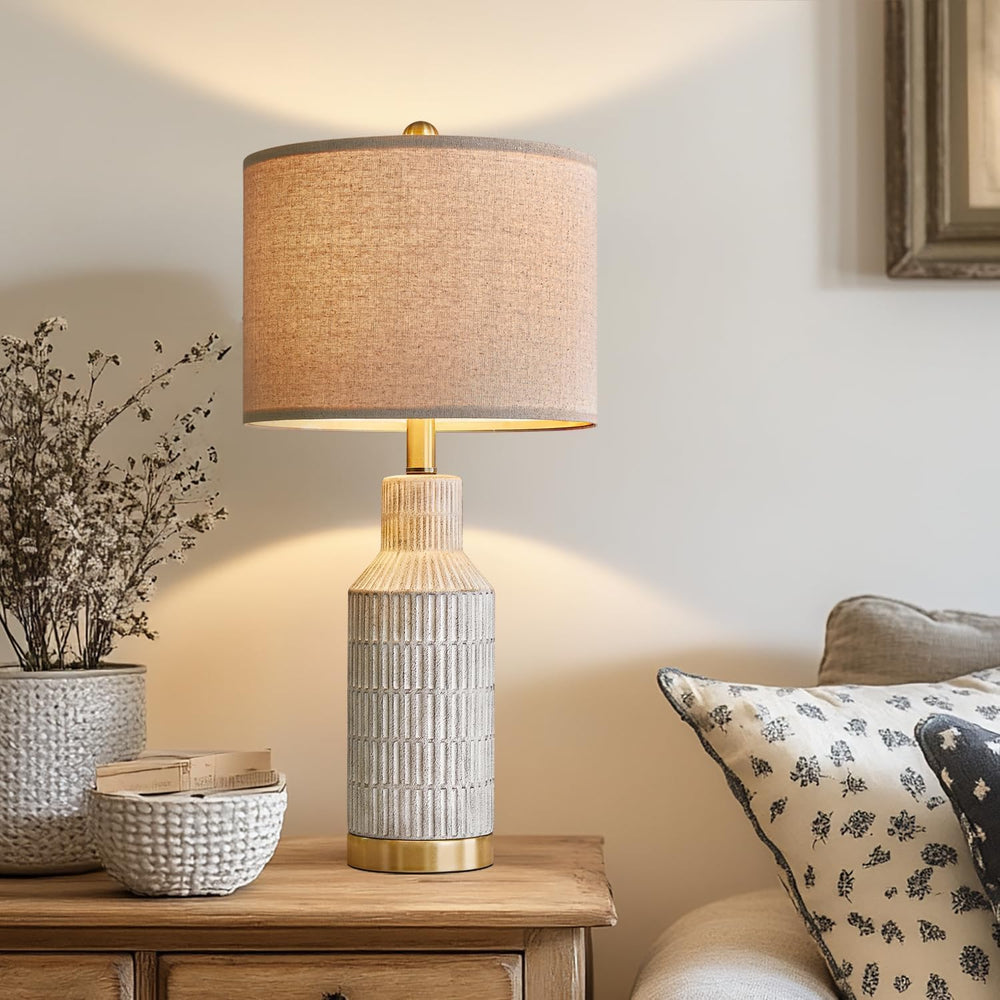 USumkky 25" Table Lamps Set of 2 - Modern Bedside Lamps for Living Room ...