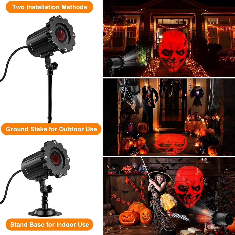 Halloween Projector Lights Outdoor,Skull Halloween Projector for Yard