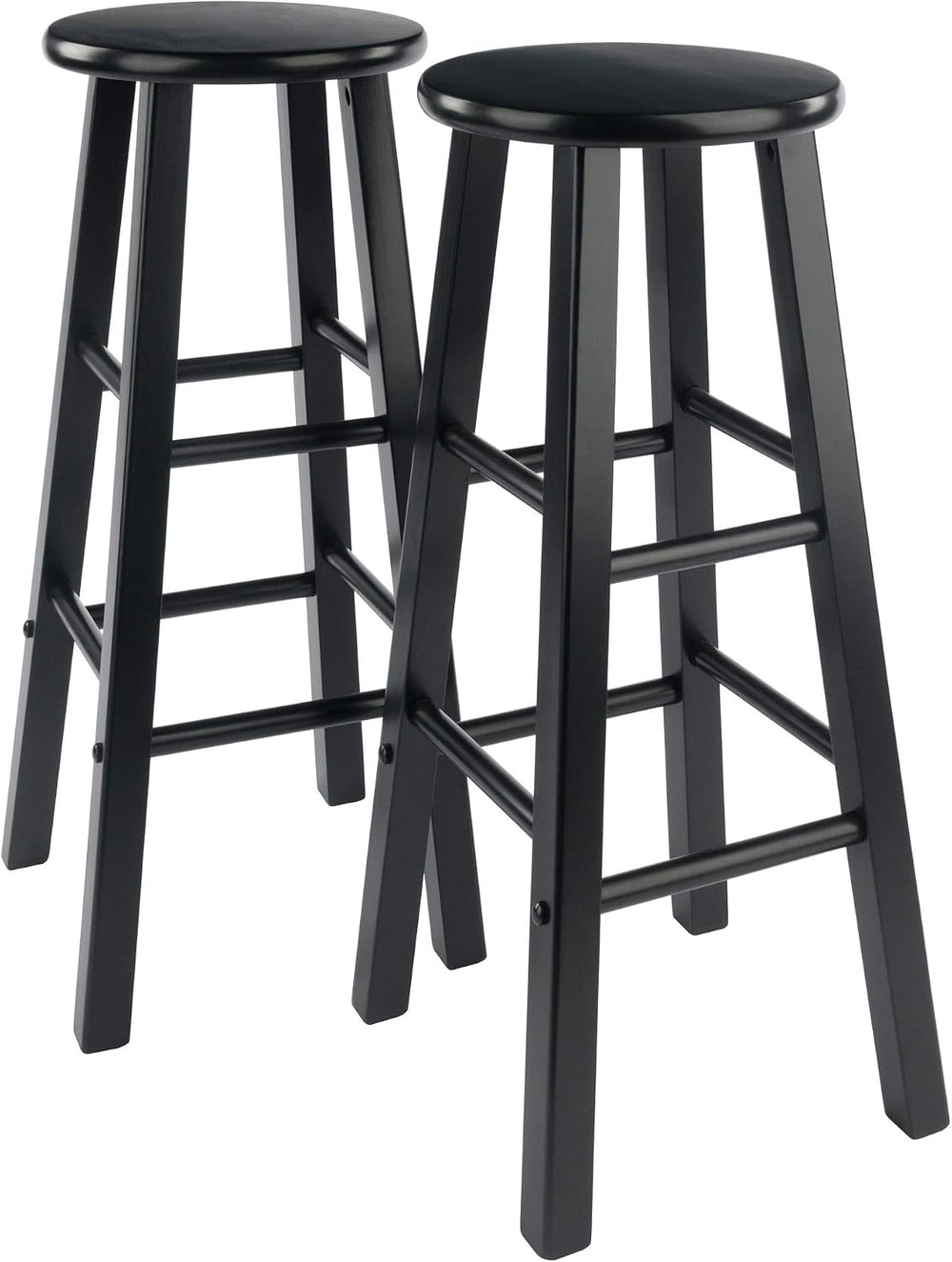 Winsome Element 2-Piece Bar Stool Set, Black, 29"