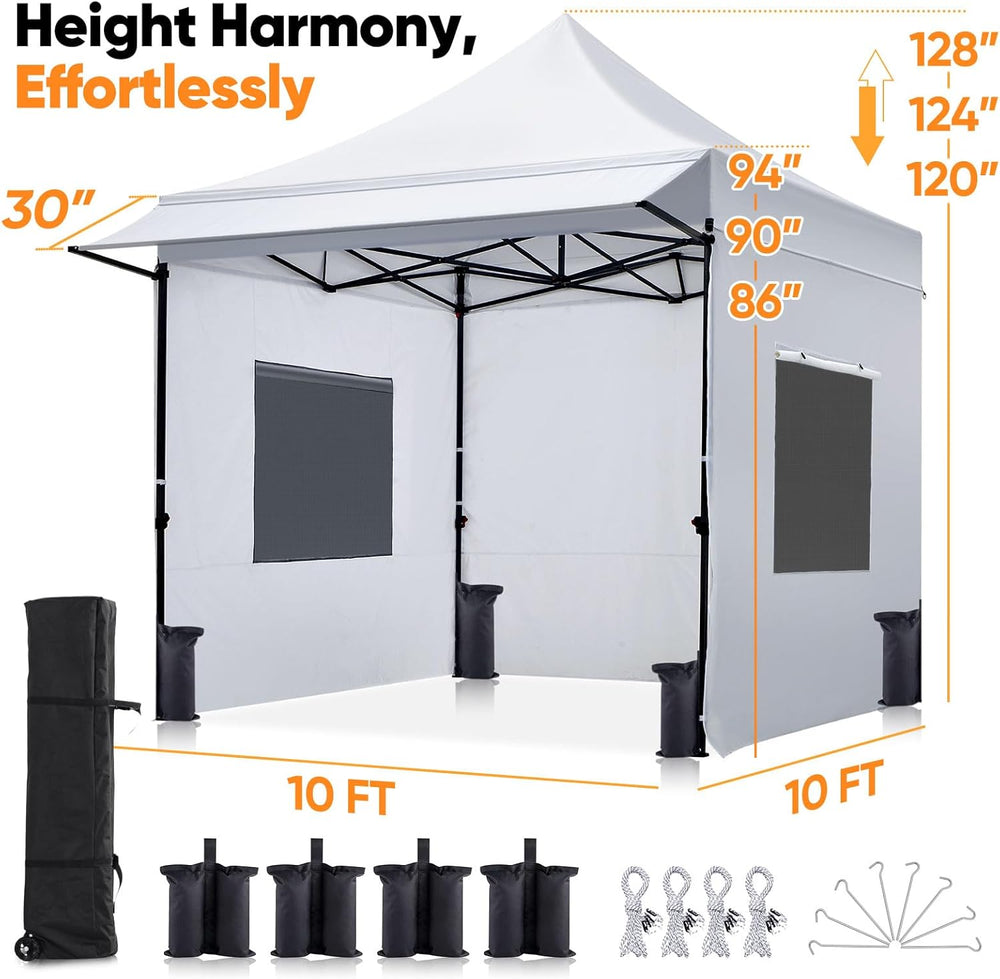 Quictent 10x10 Heavy Duty Pop up Canopy Tent with 3 Removable Sidewalls