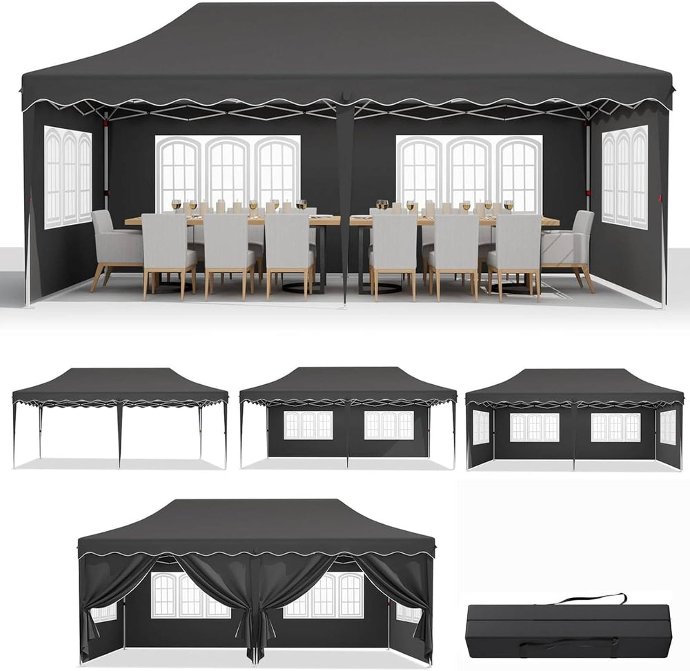 MAMIZO 10x20ft Pop up Canopy Tent w/6 Sidewalls, Canopy Tents for Parties