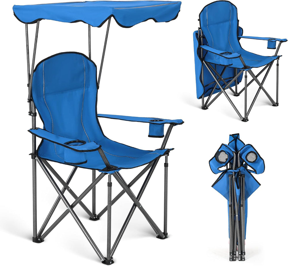 ALPHA CAMP Heavy Duty Canopy Camping Chairs with Adjustable Sunshade